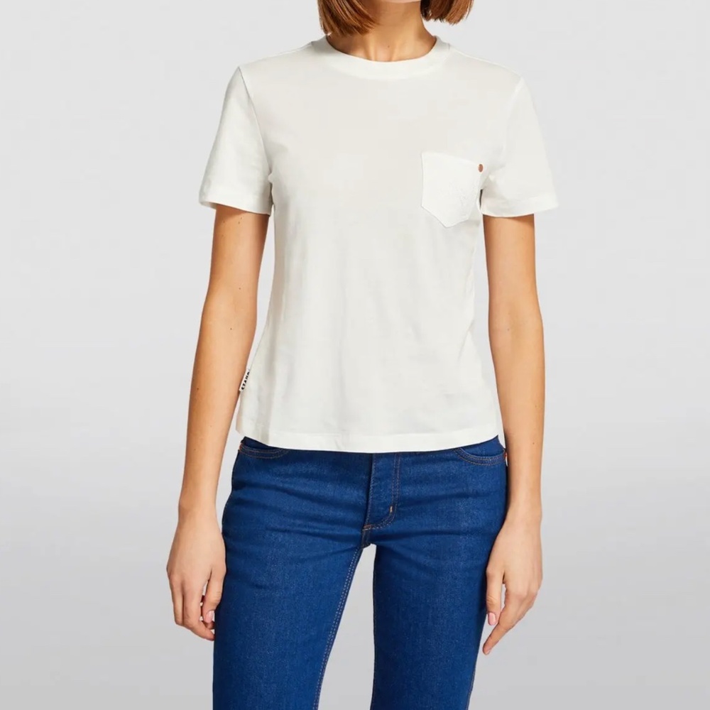 Staud collab with Wrangler - Milky White W Pocket Tee